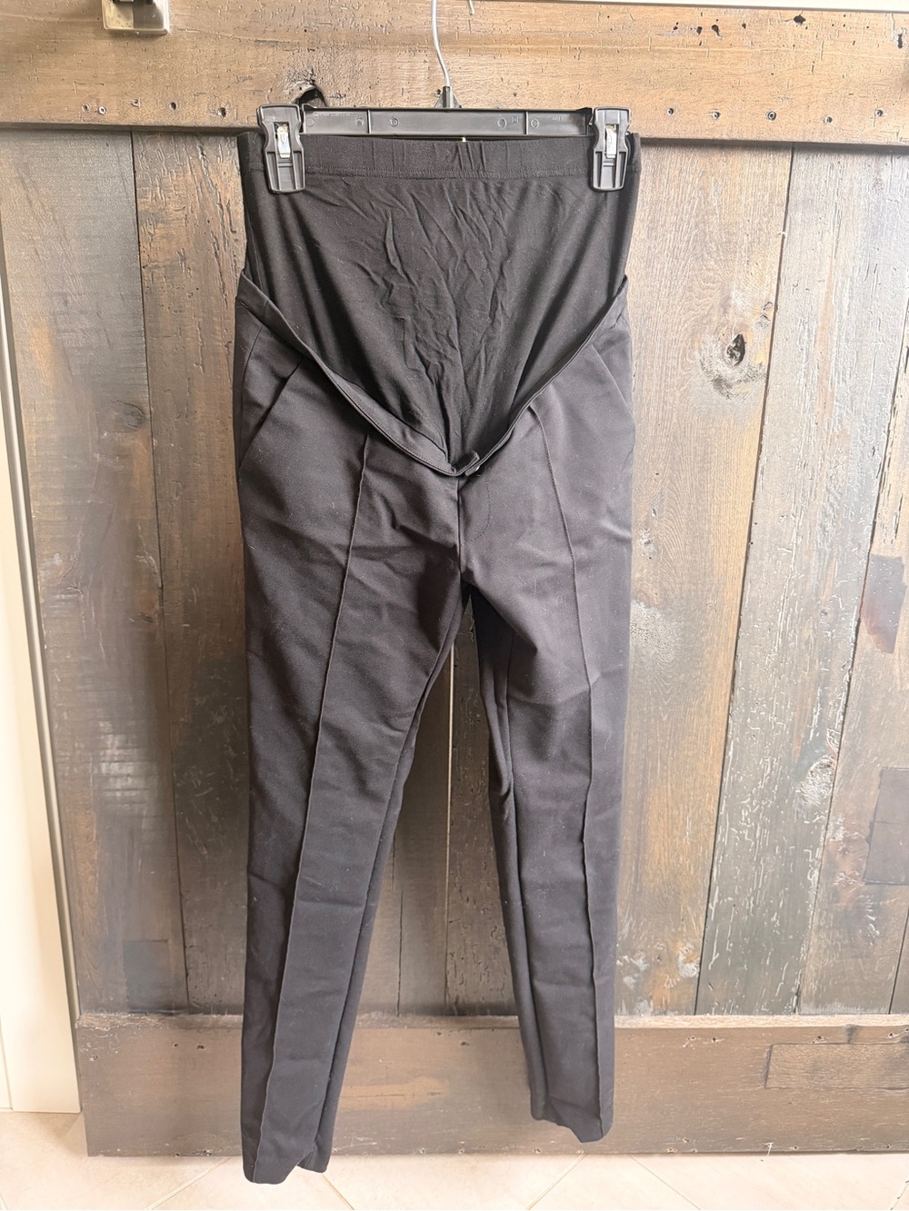 Seraphine Black Maternity Dress Pants with Support Panel